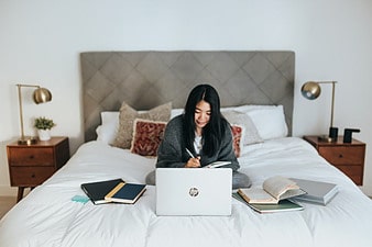 Work from home with a computer